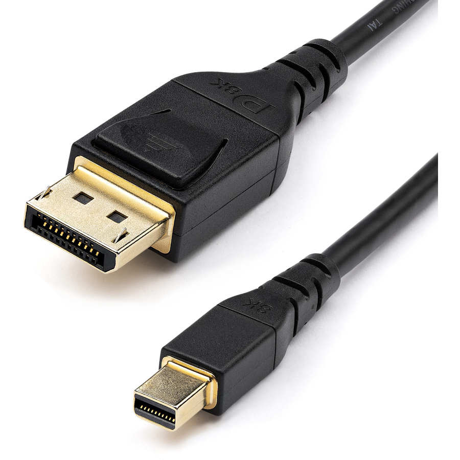 StarTech 3ft 1m VESA Certified Mini DisplayPort to DisplayPort 1.4 Cable, 8K 60Hz HBR3 HDR, Super UHD 4K 120Hz, mDP to DP Slim Cord