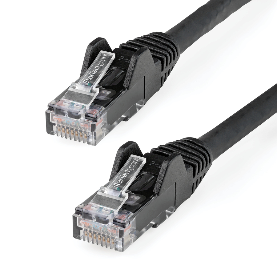 StarTech 3ft (90cm) CAT6 Ethernet Cable, LSZH (Low Smoke Zero Halogen) 10 GbE Snagless 100W PoE UTP RJ45 Black Network Patch Cord, ETL