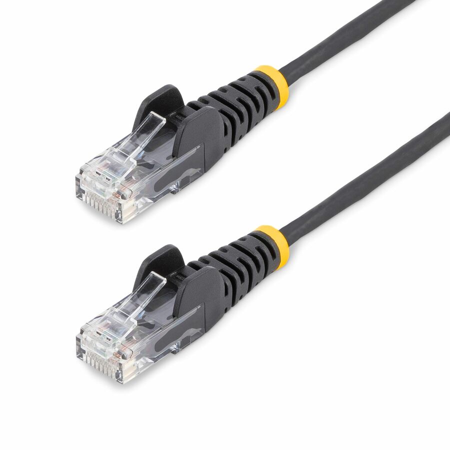 StarTech 30ft Black Slim CAT6 Ethernet Cable, Slim Snagless RJ45, UTP, LSZH, 28AWG Bare Copper, Slim Network Patch Cord