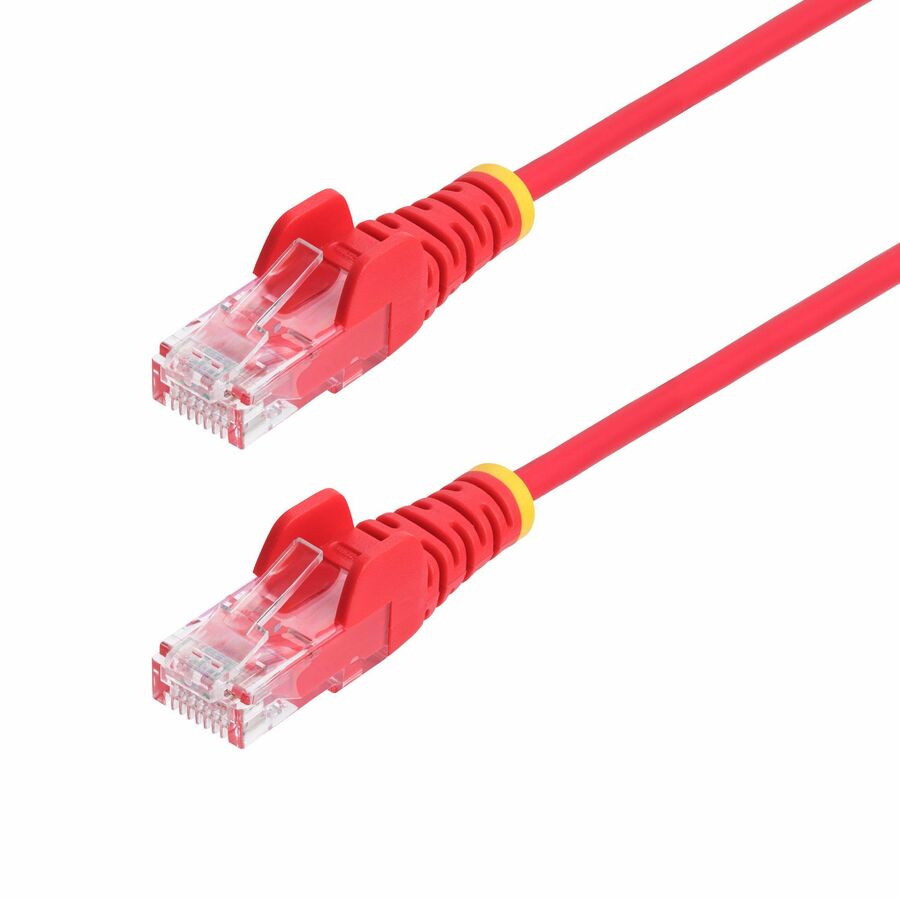 StarTech 9in Red Slim CAT6 Ethernet Cable, Slim Snagless RJ45, UTP, LSZH, 28AWG Bare Copper, Slim Network Patch Cord