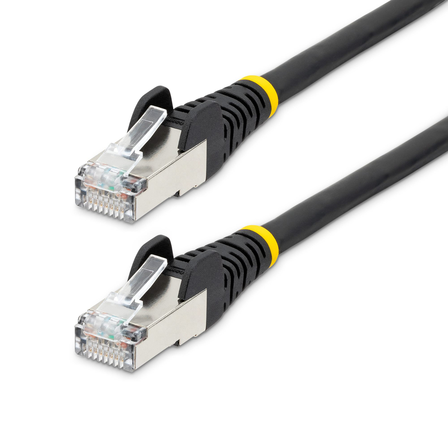 StarTech 5ft CAT6a Ethernet Cable, Black Low Smoke Zero Halogen (LSZH) 10 GbE 100W PoE S/FTP Snagless RJ-45 Network Patch Cord
