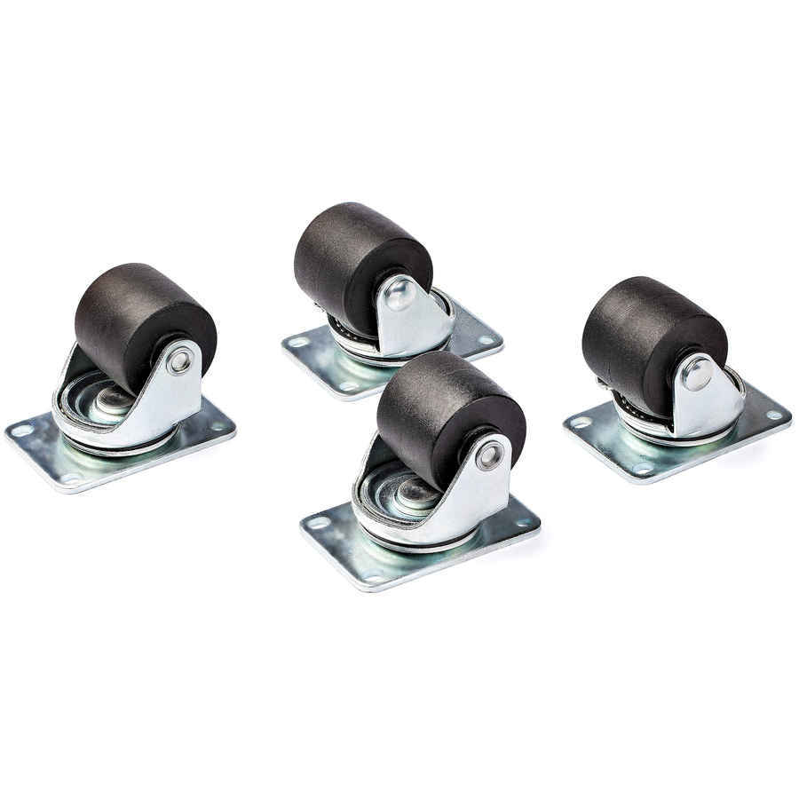 StarTech Heavy Duty Casters for Server Racks/Cabinets, Set of 4 Universal M6 2-inch Caster Wheels Kit, 45x75mm Pattern Casters, Swivel