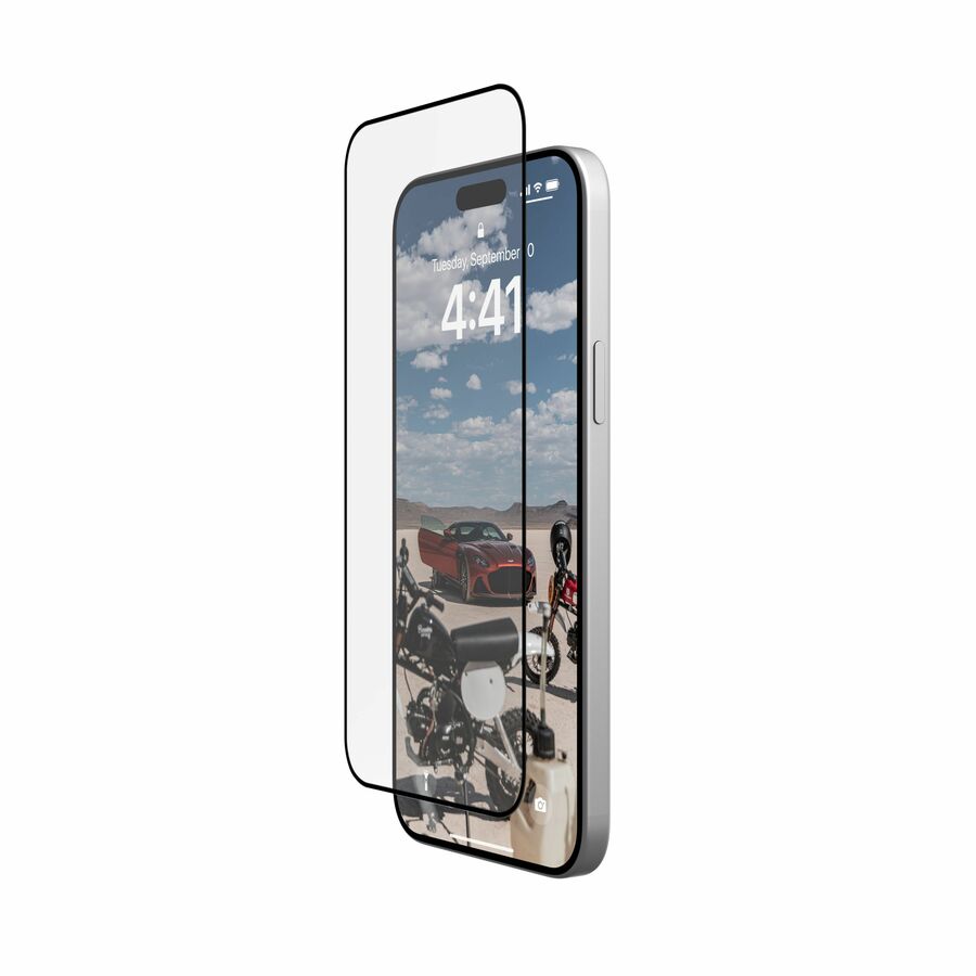 Urban Armor Gear Glass Screen Protector Shield Plus For iPhone 15 Plus - Clear/Black Black, Clear