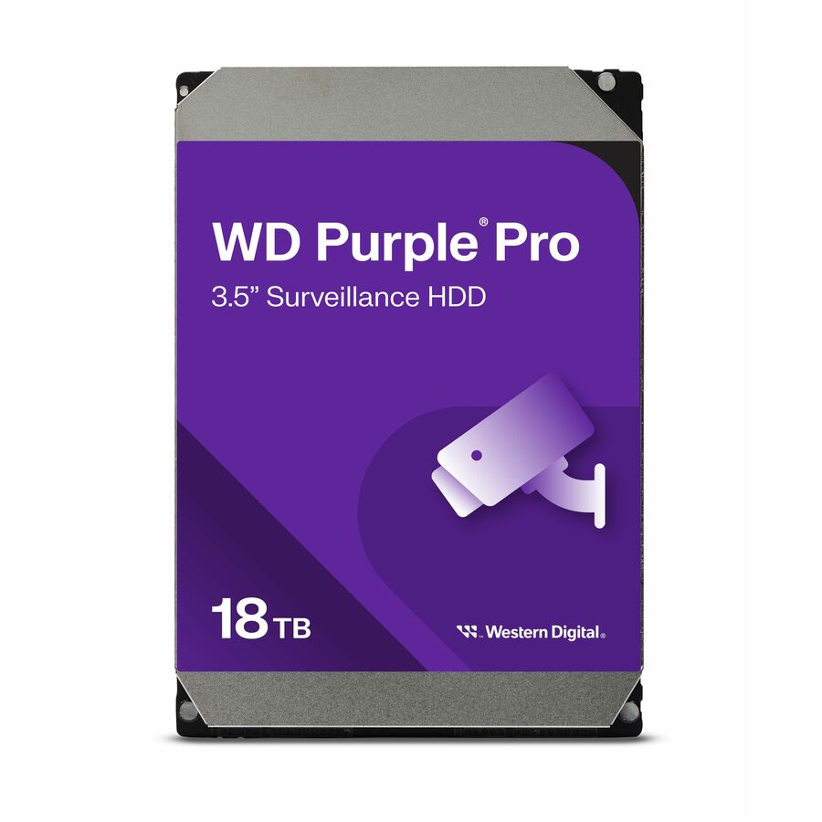 Western Digital Purple Pro WD181PURP 18 TB Hard Drive - 3.5" Internal - SATA (SATA/600) - Conventional Magnetic Recording (CMR) Method