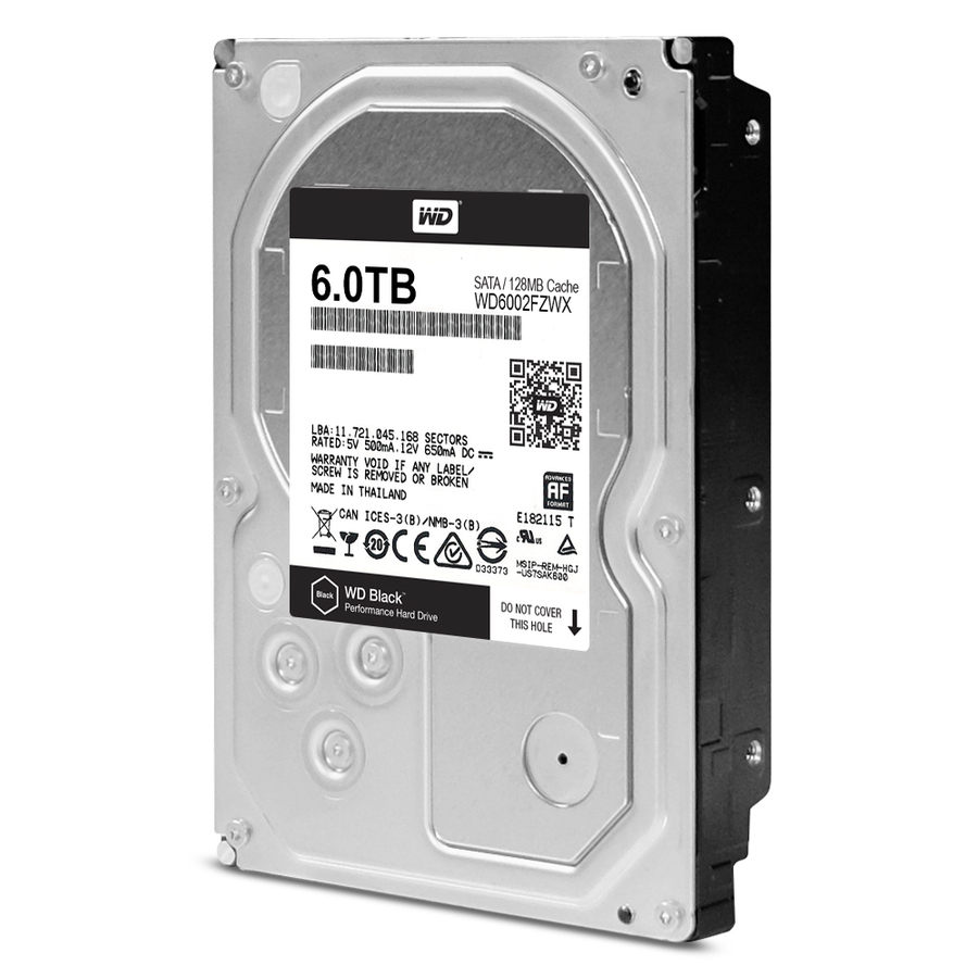 WD Black 6TB Performance Desktop Hard Disk Drive - 7200 RPM SATA 6Gb/s 128MB Cache 3.5 Inch - WD6002FZWX
