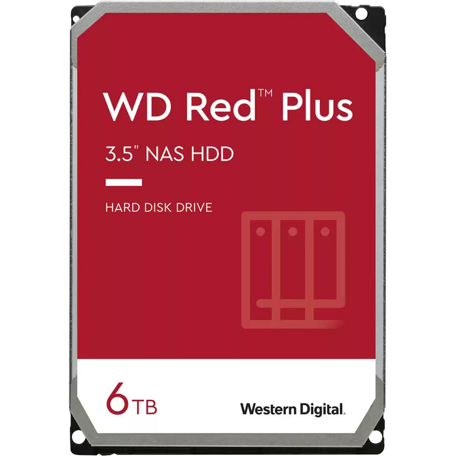 WD Red Plus WD60EFPX 6 TB Hard Drive - 3.5" Internal - SATA (SATA/600) - Conventional Magnetic Recording (CMR) Method
