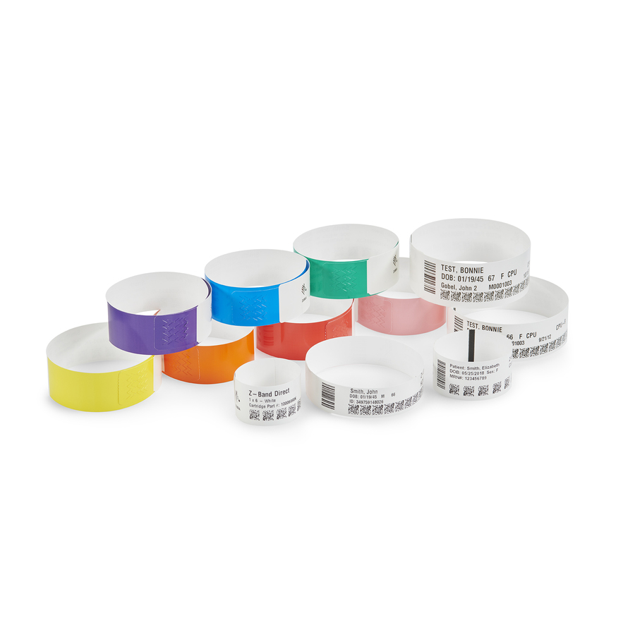 Zebra Wristband Polypropylene 1 x 11in Direct Thermal Zebra Z-Band Direct Blue 1 in core