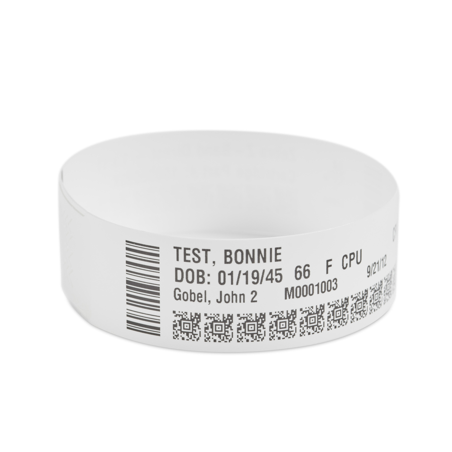 Zebra Wristband Polypropylene 0.75 x 11in Direct Thermal Zebra Z-Band Direct HC100