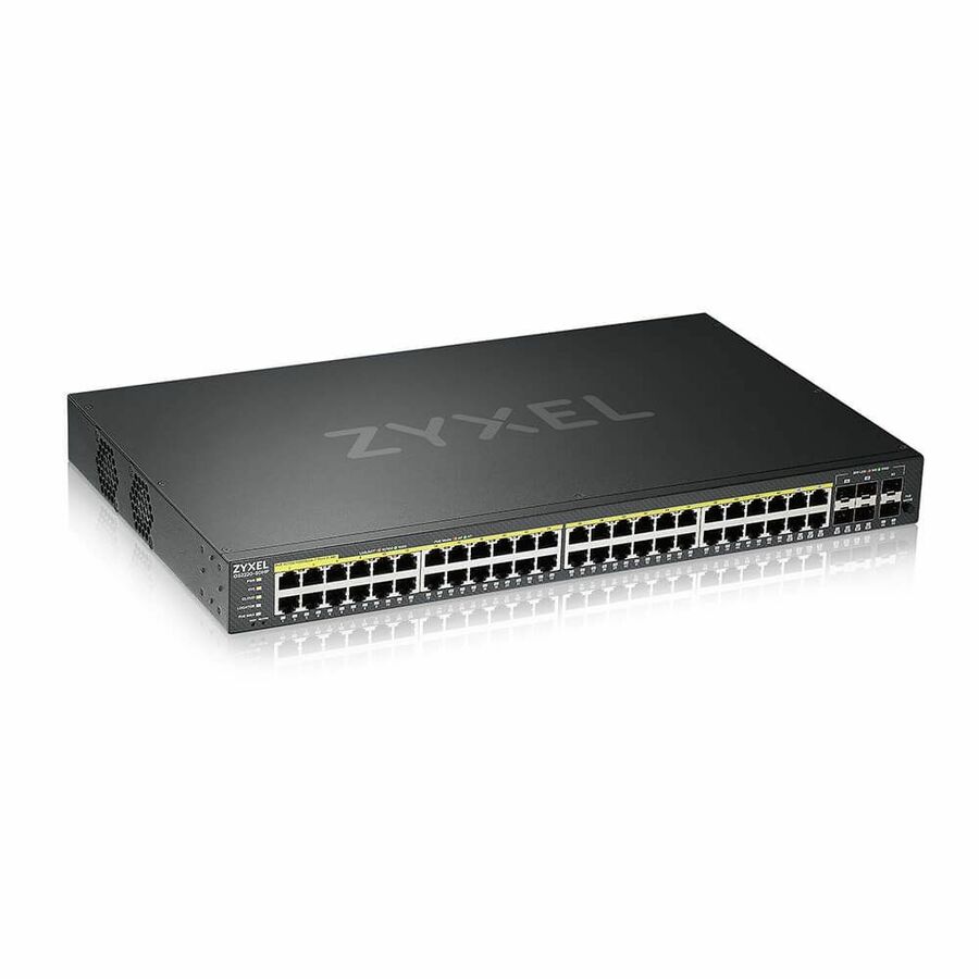 ZYXEL GS2220-50HP 48-Port Gigabit L2+ Managed and Nebula Pro Cloud Managed Switch | 48 PoE+ Ports at 375W with 4 SFP Uplinks